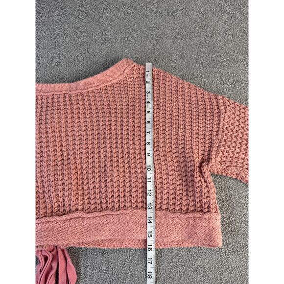 Free People Maybe Baby Sweater Heavy Knit Oversized Crop Rose Size XS - Picture 6 of 8